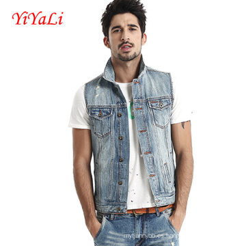 2016 nuevo estilo Mens Casual Denim Waist Coat / chaleco